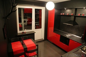 Кухня угловая красное с черным - Изображение #1, Объявление #1560528