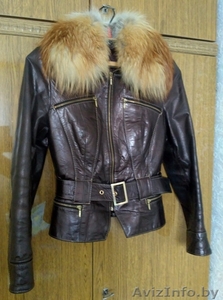 кожаная куртка с мехом лисы 42 размер - Изображение #1, Объявление #1588921