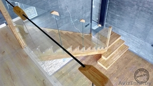 Проектирование, изготовление и монтаж лестниц из дерева стекла металла.Звоните - Изображение #4, Объявление #1595426