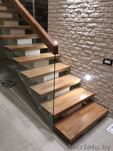 Лестница отделка массивом дуба ступеней из бетона - Изображение #5, Объявление #1606092