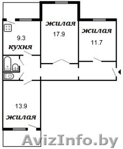 Продается 3 комнатная квартира в Минске, ул. Алтайская, д.166/1 - Изображение #3, Объявление #1633645