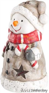Керамическая фигурка Снеговичок в шарфе 7,5-6,5-12 см - Изображение #1, Объявление #1642522