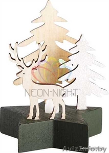 Деревянная фигурка с подсветкой Олень в лесу 9-8-10 см - Изображение #1, Объявление #1642554