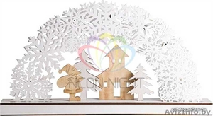 Деревянная фигурка с подсветкой Рождественская сказка 44,5-6-24 см - Изображение #1, Объявление #1642556