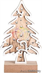 Деревянная фигурка с подсветкой Елочка 11,5-5-19 см - Изображение #2, Объявление #1642572