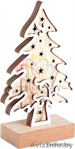 Деревянная фигурка с подсветкой Елочка 11,5-5-19 см - Изображение #1, Объявление #1642572