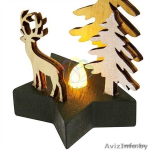 Деревянная фигурка с подсветкой Олень в лесу 9-8-10 см - Изображение #3, Объявление #1642554