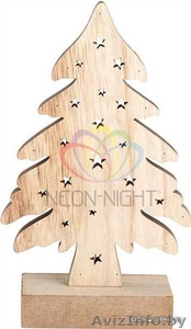 Деревянная фигурка с подсветкой Елочка 11,5-5-19 см - Изображение #3, Объявление #1642572