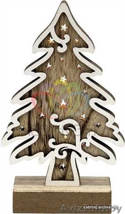 Деревянная фигурка с подсветкой Елочка 11,5-5-19 см - Изображение #4, Объявление #1642572