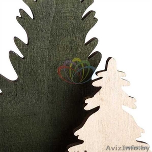 Деревянная фигурка с подсветкой Елочка с оленем 12-6-21,5 см - Изображение #4, Объявление #1642580
