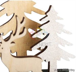 Деревянная фигурка с подсветкой Олень в лесу 9-8-10 см - Изображение #5, Объявление #1642554