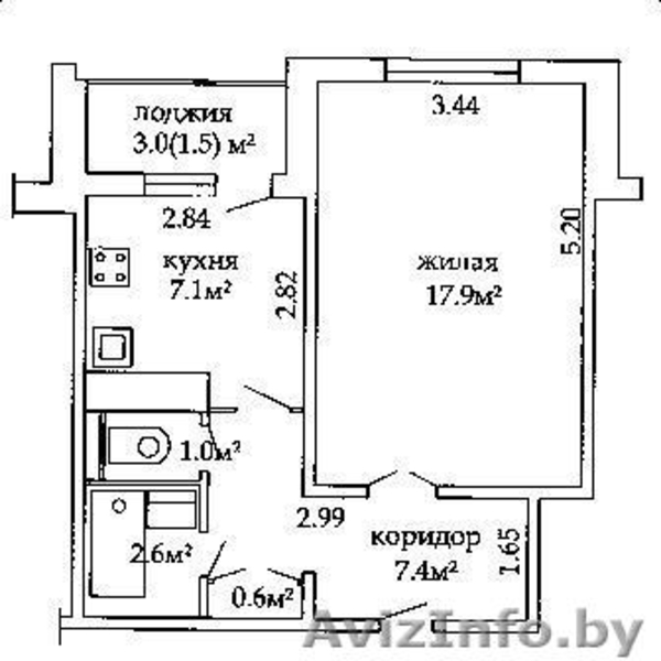 Квартира однакомнатная - Изображение #1, Объявление #18579