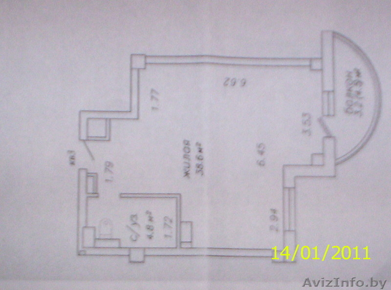 Продам 1-к.квартиру-студию,можно как 2-ух к.по улице Лобанка - Изображение #10, Объявление #148379