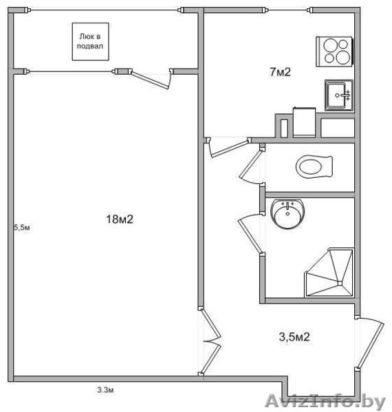1 комн. квартира 36/18/7 с хорошим ремонтом - Изображение #1, Объявление #155647