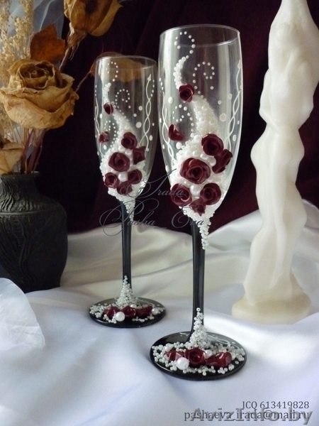 Cвадебные бокалы HAND MADE на заказ. - Изображение #2, Объявление #158015