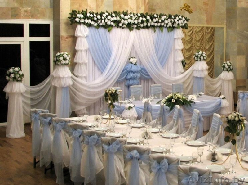 Украшение банкетного зала тканью и цветами - Изображение #1, Объявление #298914
