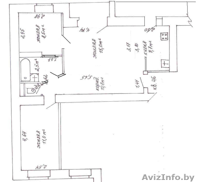 3-комн.  63/35/7,8. Чистая продажа - Изображение #2, Объявление #321739