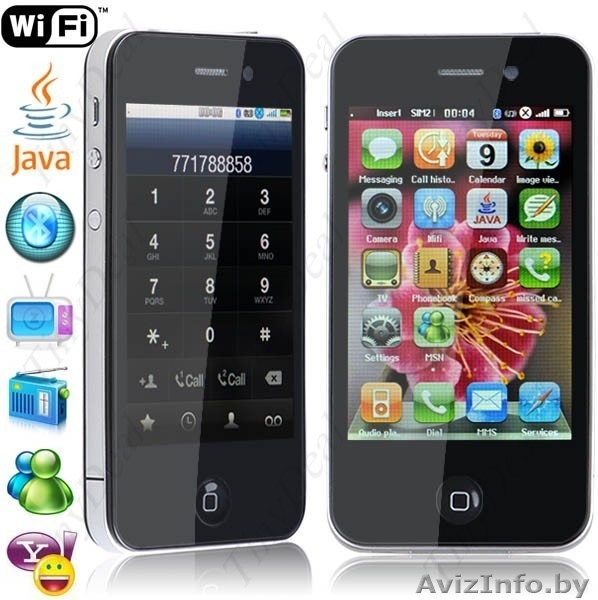 Apple iPhone 4g китай купить в Минске 2sim(2сим),обзор, гарантия, доставка - Изображение #1, Объявление #354198