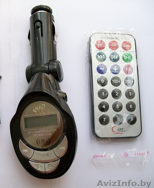 FM модулятор работает от прикуривателя, ЖКИ дисплей с подсветкой, поддержка  USB - Изображение #1, Объявление #356273