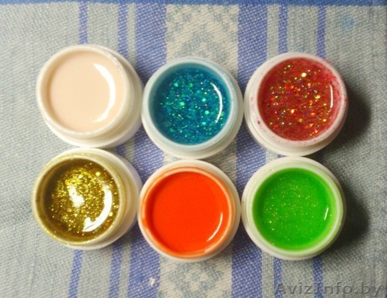 цветные (с глиттером) и цветные матовые гели, стразы Сваровски - Изображение #5, Объявление #532879