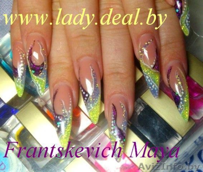 цветные (с глиттером) и цветные матовые гели, стразы Сваровски - Изображение #4, Объявление #532879