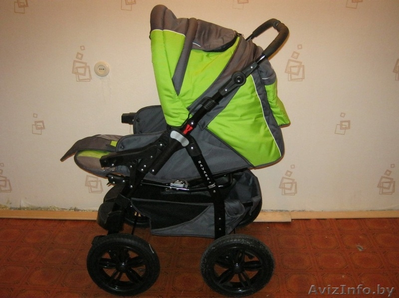 Детская коляска-трансформер, новая, серо-салатового цвета - Изображение #1, Объявление #786601