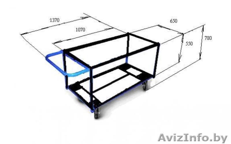 Тележка платформенная ТП-12 со съемными трубными бортами для перевозки грузов. - Изображение #6, Объявление #792651
