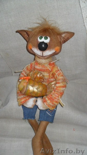  Кот интерьерный с рыбкой -игрушки ручной работы - Изображение #1, Объявление #850417