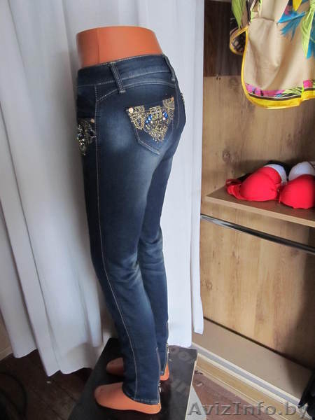 джинсы тёмно синего цвета скамнями - Изображение #1, Объявление #891855