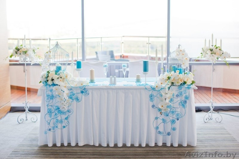 Оформление свадебного зала в голубом цвете - Изображение #1, Объявление #915384
