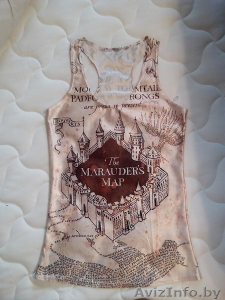 Майка "Карта мародеров" (из книги "Гарри Поттер") для девочки-подростка - Изображение #2, Объявление #1118071
