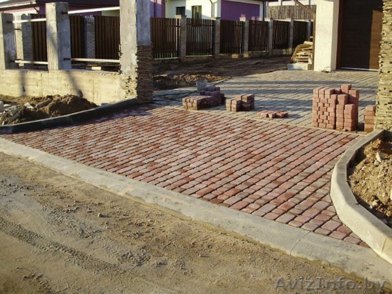   Укладка  тротуарной  плитки и установка бортов , строительно монтажные работы. - Изображение #7, Объявление #1206988