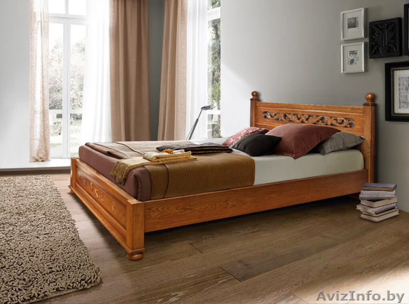Продаю кровать для спальни,  массив дуба 100%, резьба ручной работы - Изображение #1, Объявление #1041235