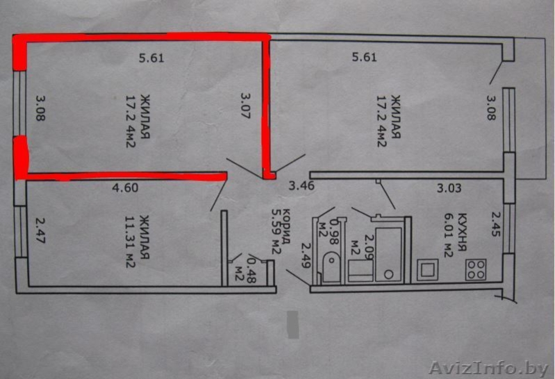 Комната 17,24 в отличном состоянии.  - Изображение #3, Объявление #1268289