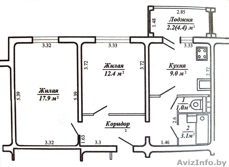 2-комн квартира с ремонтом по Скрипникова 34 - Изображение #2, Объявление #1310067