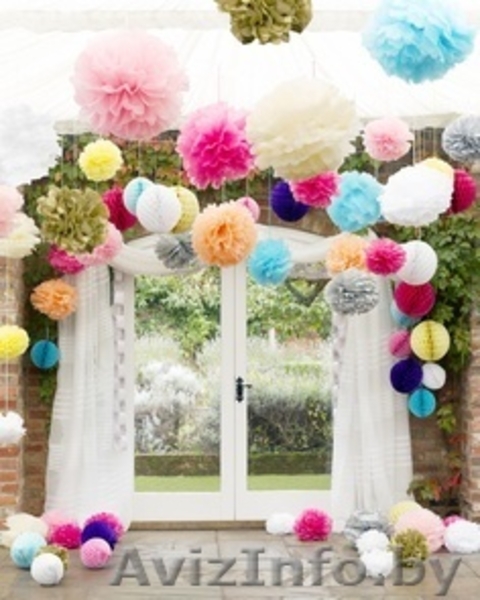 Помпоны из бумаги, разные размеры, оформление - Изображение #6, Объявление #1337879
