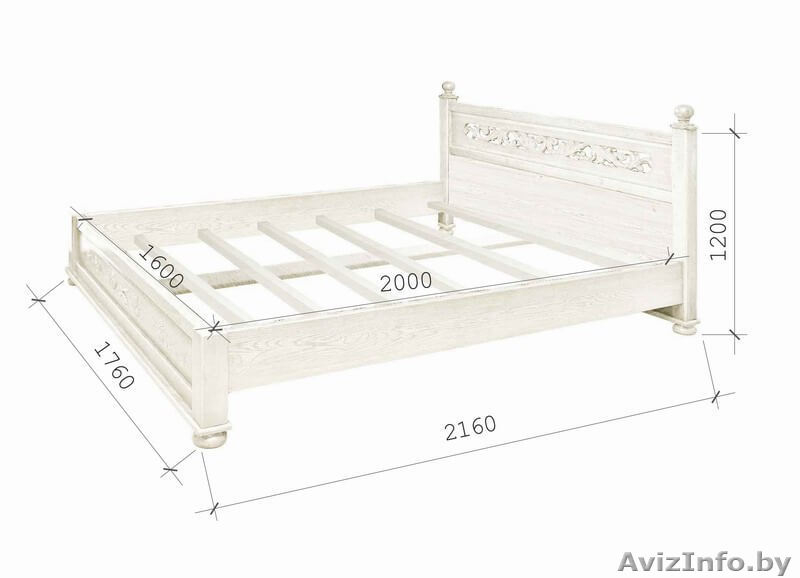 Кровать слоновая кость из массива дуба. С резьбой - Изображение #6, Объявление #1041238