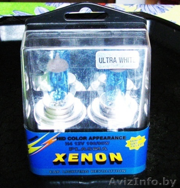 Автолампы H4 12V 100/90W PLASMA XENON ULTRA WHITE. Комплект 2шт. Новые - Изображение #1, Объявление #1386443