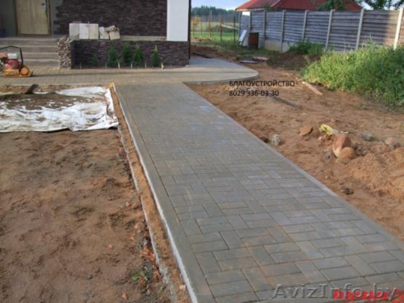 Благоустройство территории: укладка тротуарной плитки, отмостка, дорожки, стоянк - Изображение #3, Объявление #1444628