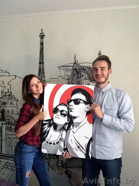 Портреты, Поп Арт портрет  на холсте по фото - Изображение #3, Объявление #1492077