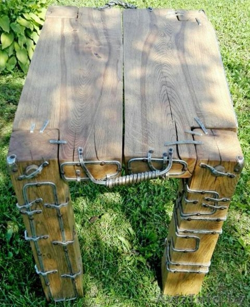 Дубовый столик с декором из металла.  - Изображение #5, Объявление #1484084