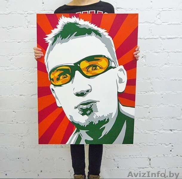 Портреты, Поп Арт портрет  на холсте по фото - Изображение #7, Объявление #1492077