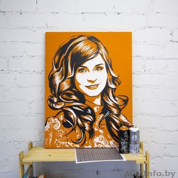Портреты, Поп Арт портрет  на холсте по фото - Изображение #6, Объявление #1492077