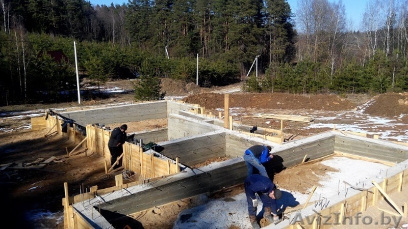 Заливка фундамента в Минске. Монолитный, свайный ленточный - Изображение #4, Объявление #1498118