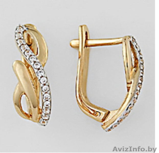 Серьги золотые с Кубическим цирконием - Изображение #1, Объявление #1503358