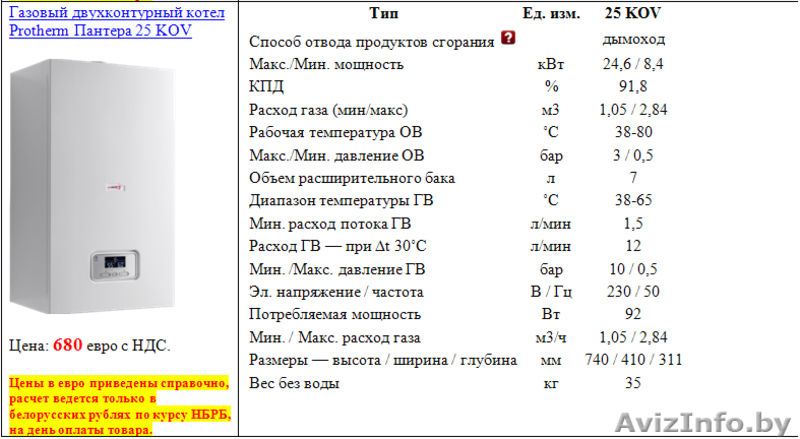 Газовый двухконтурный котел Protherm Пантера 25 KOV - Изображение #2, Объявление #1510216