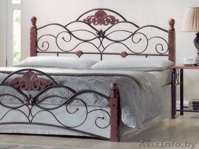 Кровать двухспальная металл-дерево. - Изображение #3, Объявление #1556846