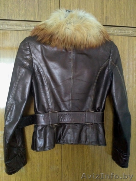 кожаная куртка с мехом лисы 42 размер - Изображение #3, Объявление #1588921