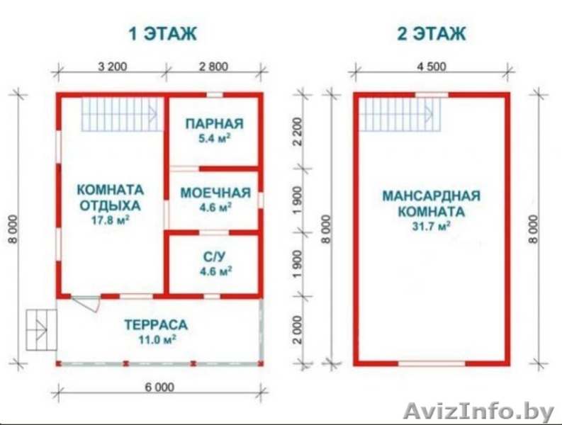 Сруб Бани 6х8 м из профилированного бруса "Глория" - Изображение #2, Объявление #1613091