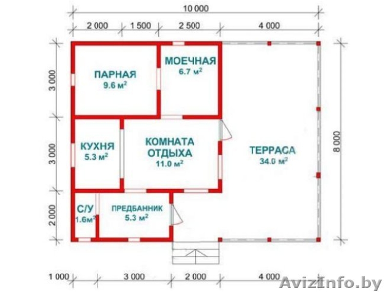 Сруб Бани 10х8м из профилированного бруса Камилла - Изображение #4, Объявление #1613180